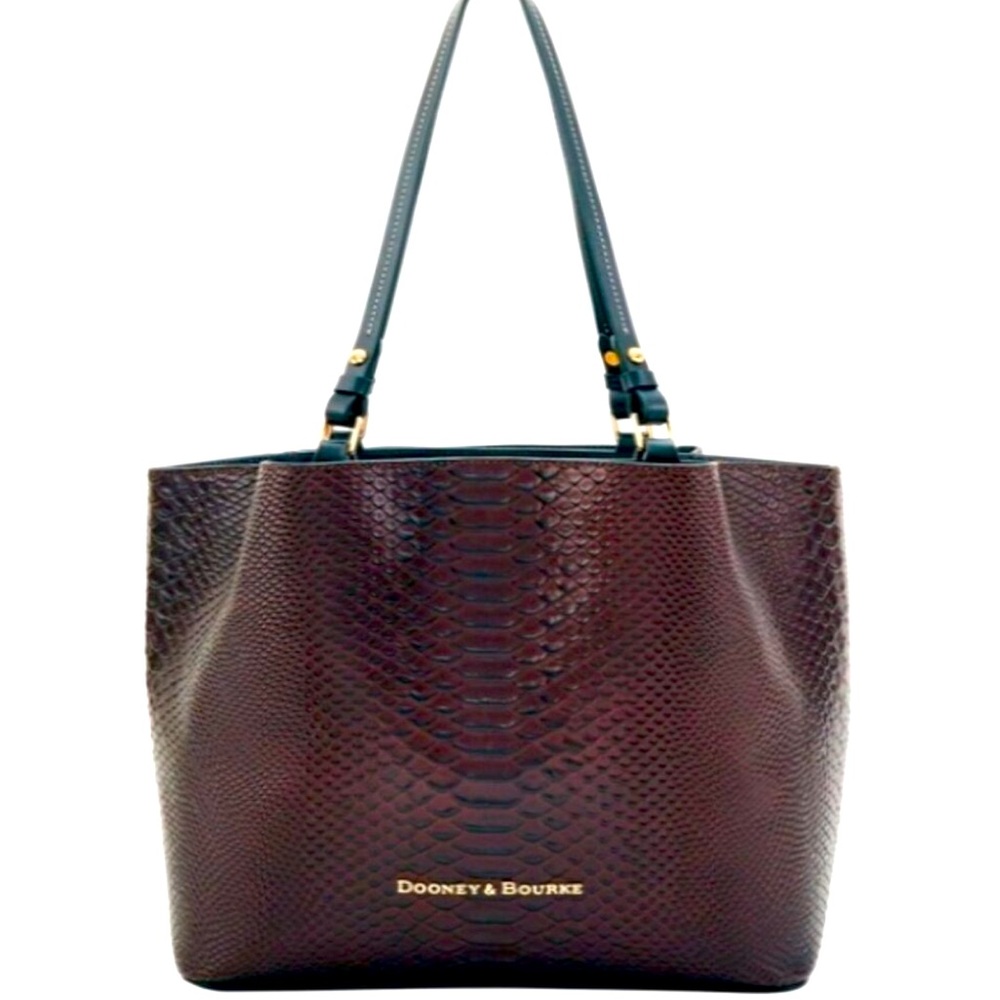 Dooney & Bourke Large lizard embossed Leather Flynn Tote shoulder Bag